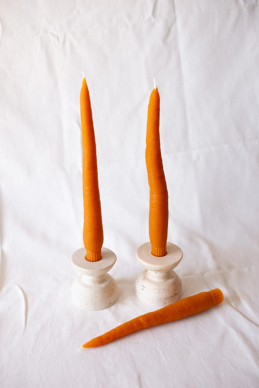 Carrot Taper Candles, Set of 2