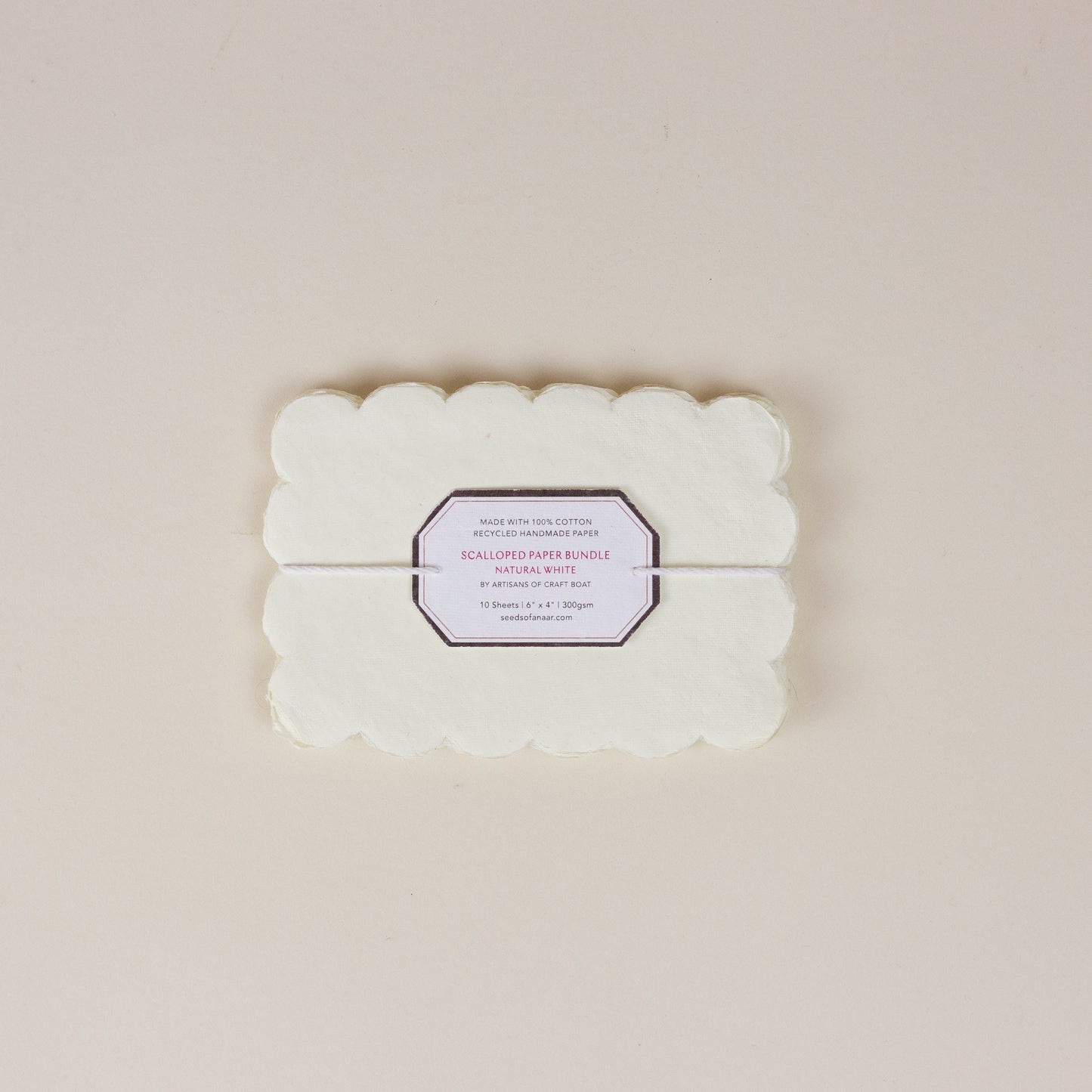 Natural Dyed Scalloped Paper Bundle