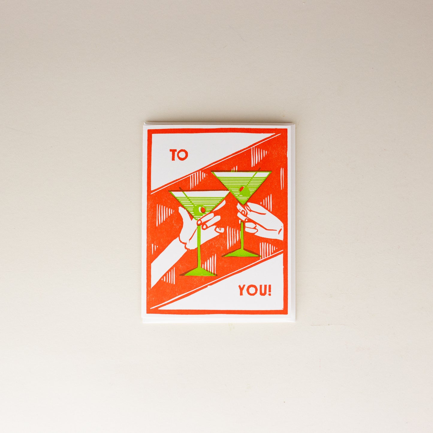 Martini Cheers Letterpress Card