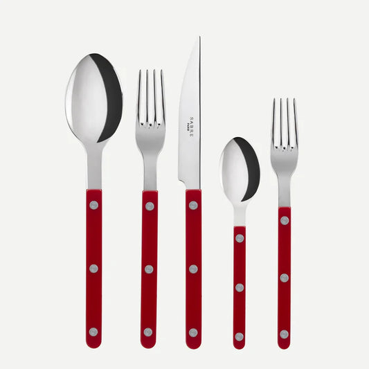 Sabre Bistrot 5 Piece Flatware Setting - Burgundy