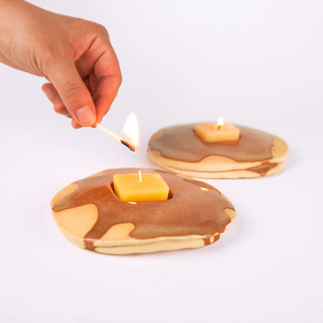 Ceramic Pancake Candle Holder