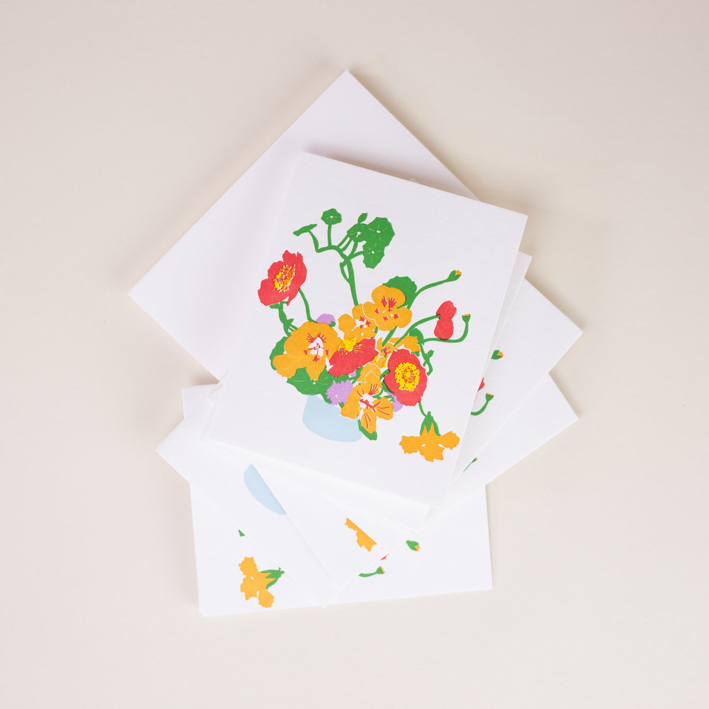 Nasturtium Letterpress Card Set