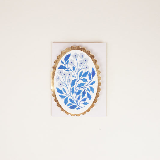 Blue Flora Mini Card