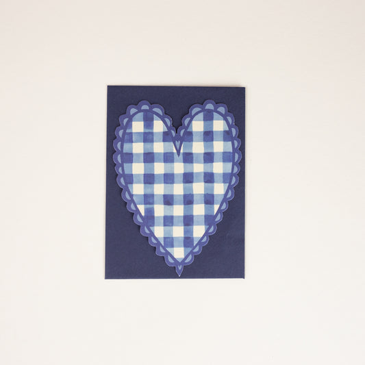Blue Heart Mini Heart Card