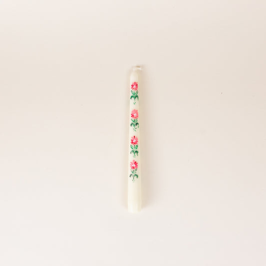 Flower of Love Hand Painted Candle