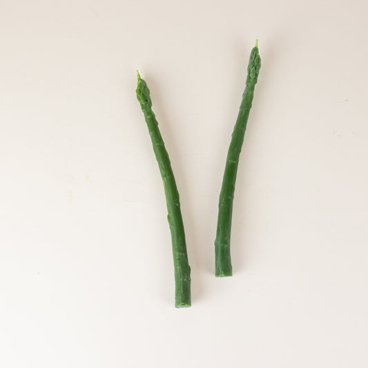 Asparagus Taper Candles, Set of 2