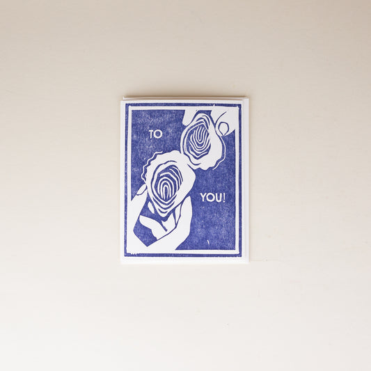 Oyster Cheers Letterpress Card