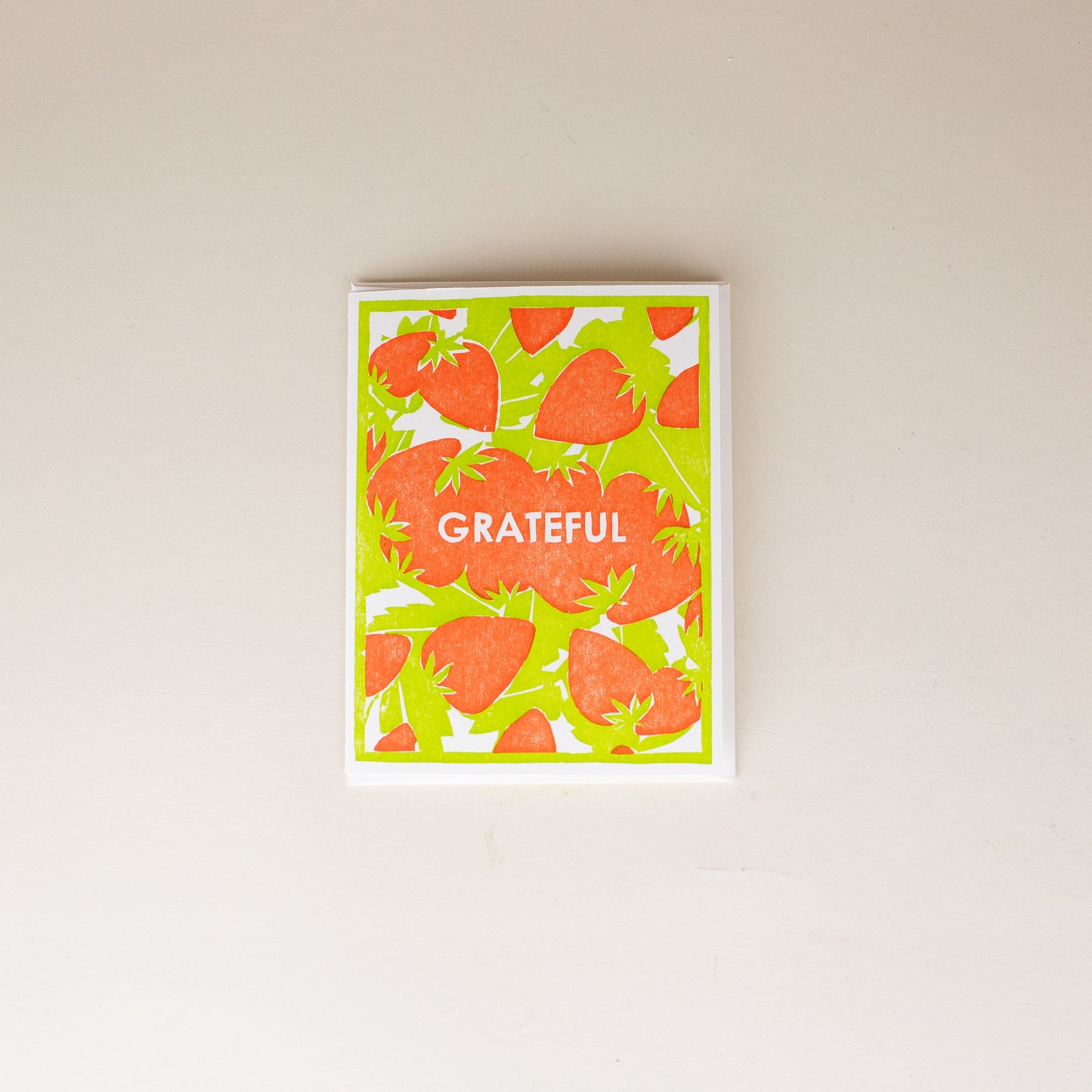 Grateful for Strawberries Letterpress Card