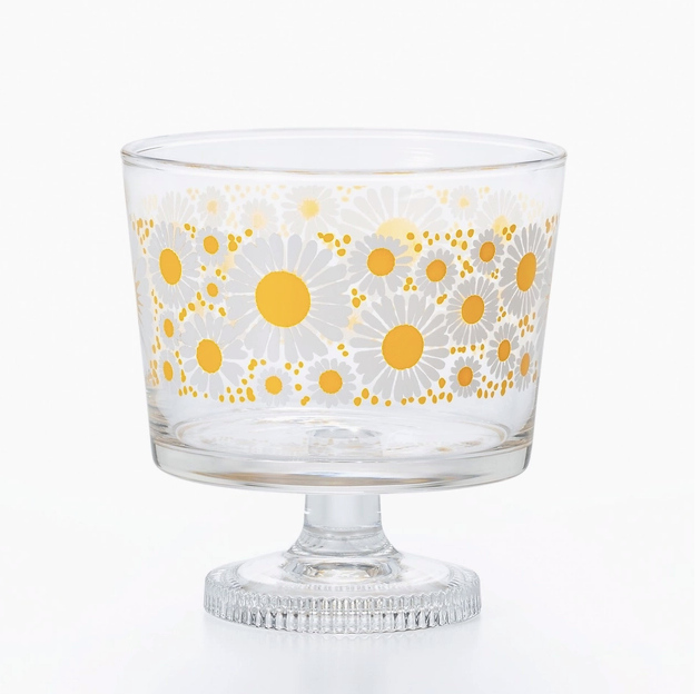 Retro Footed Dessert Cup - Daisy Bloom